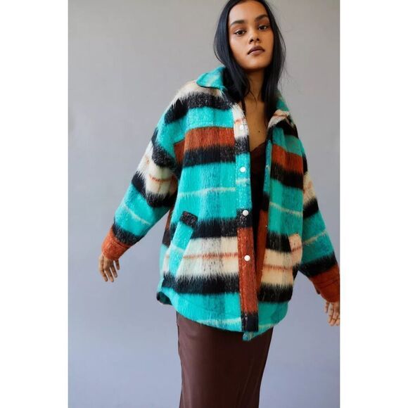 New Urban Outfitters BDG Brushed Melton Shirt Jacket Size M - Picture 1 of 11